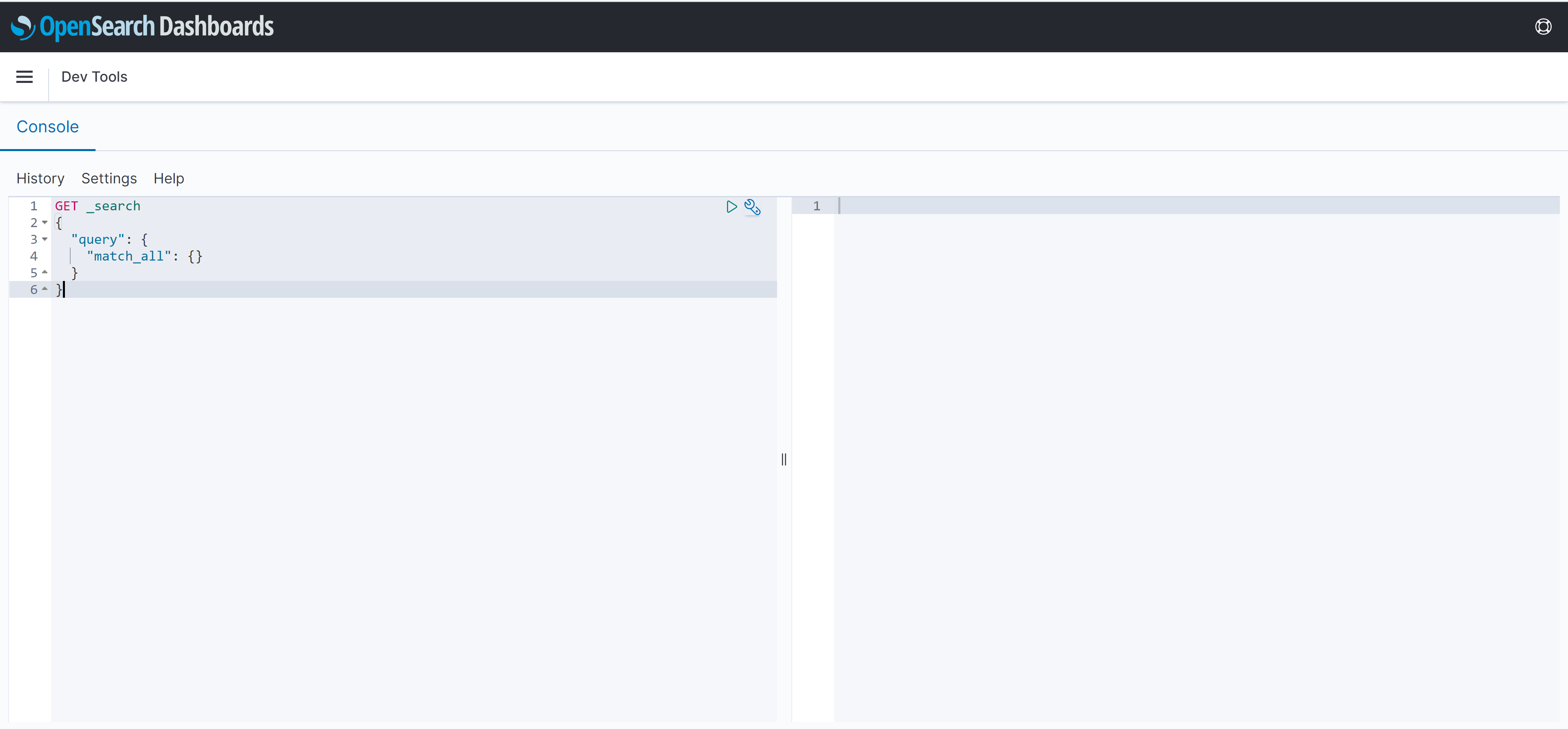 elasticsearch gui opensearch dashboards query screen