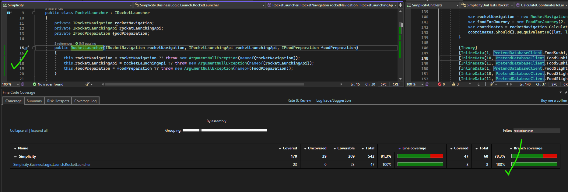 fine code coverage branch coverage completed