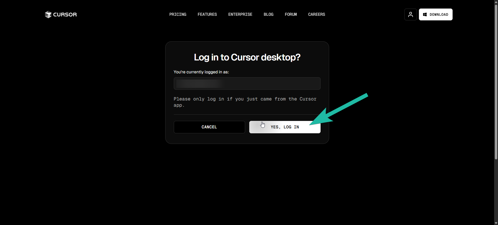 Yes, log in