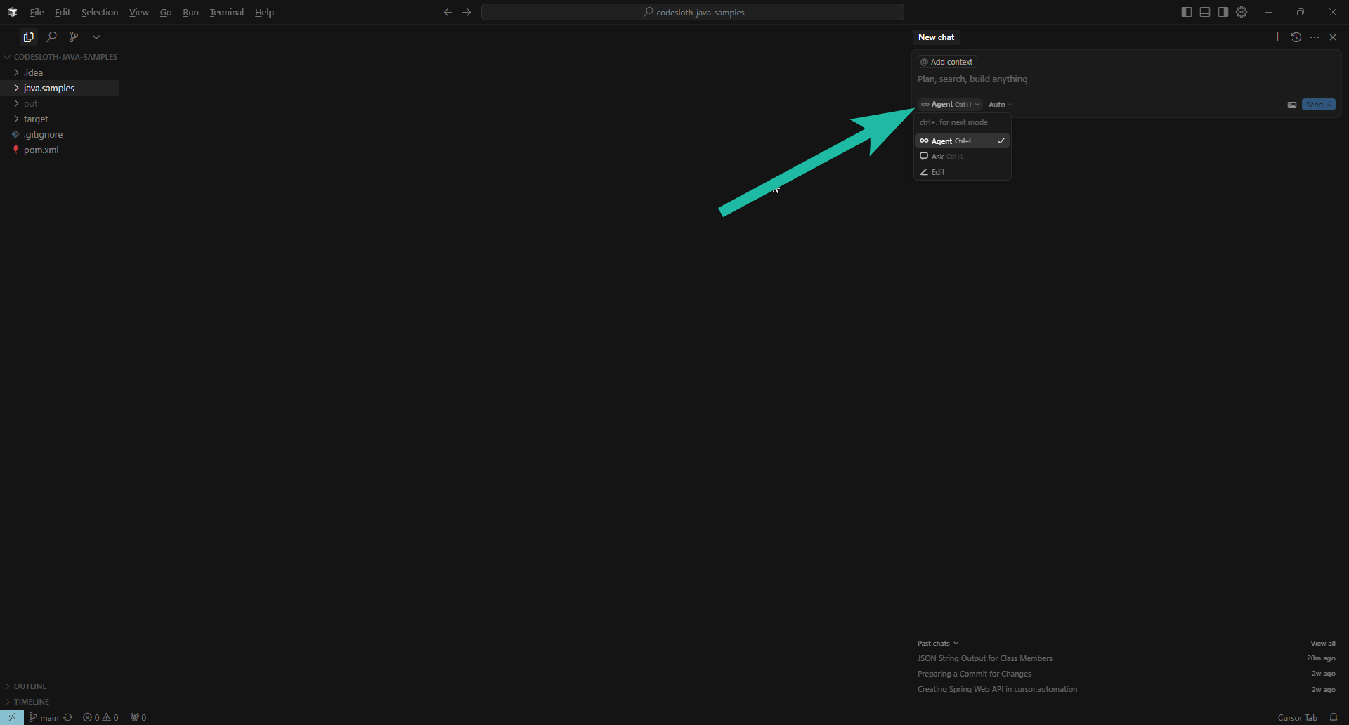 Mode dropdown